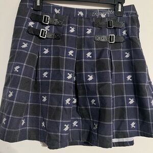 Stylish Plaid Mini Skirt with Buckle Accents